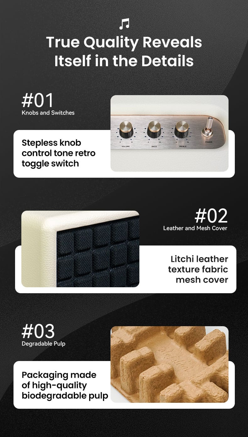 Majohun MJH-D001 Bluetooth Speaker Solid Wood Finish Texture